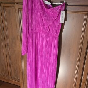 Petal & Pup Vibrant Pink One-Shoulder Dress